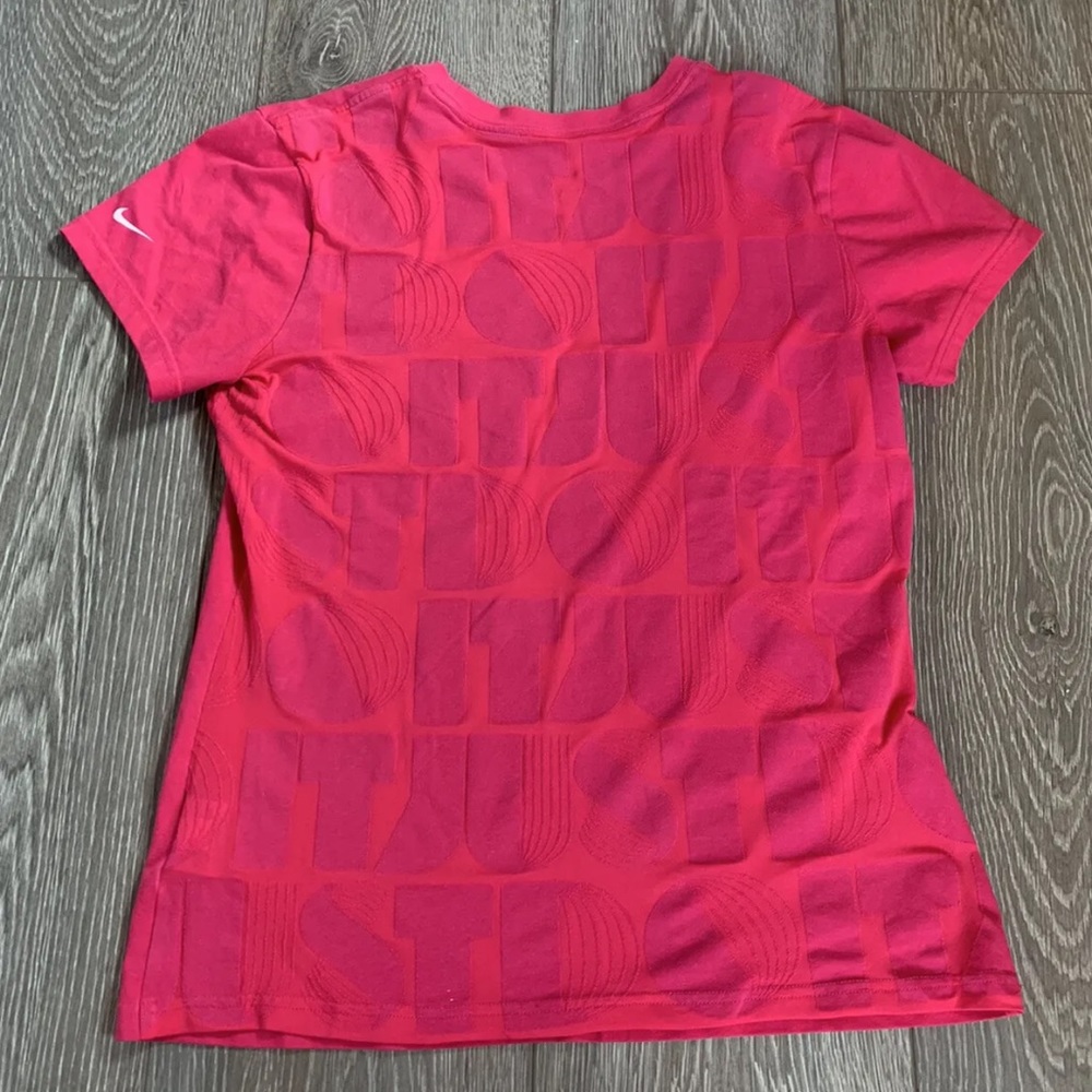 Nike Standard Fit T Shirt Womens Large Pink Just Do It Workout